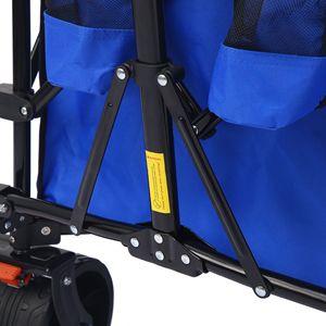Chariot de camping pliable bleu à 4 roues, poignée réglable, roues tout-terrain, capacité de 200 kg, utilisation en extérieur - Product Image 3