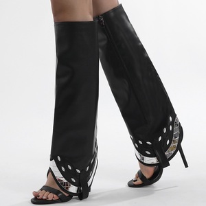 Hot Sale 2024 Women's Slim High Heel Handsome Two-wear Loose Embroidery Craft Cool <b>Boots</b> 42 - Product Image 1