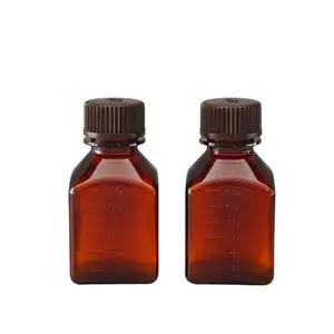 Factory 60ml PET Brown Plastic Serum Bottle Cell Culture Medium for Medical Laboratory Use for Cell Culture Medium Application