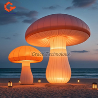 Décoration Champignon Gonflable Géant Éclairage LED Coloré Ballon Champignons Gonflables pour Extérieur Plage Évènement Festivals