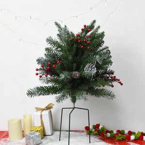 Adornos de Escritorio Más Vendidos con Bayas Rojas y Piñas con Nieve Artificial, Decoración para Interiores y Exteriores del Hogar - Product Image 3