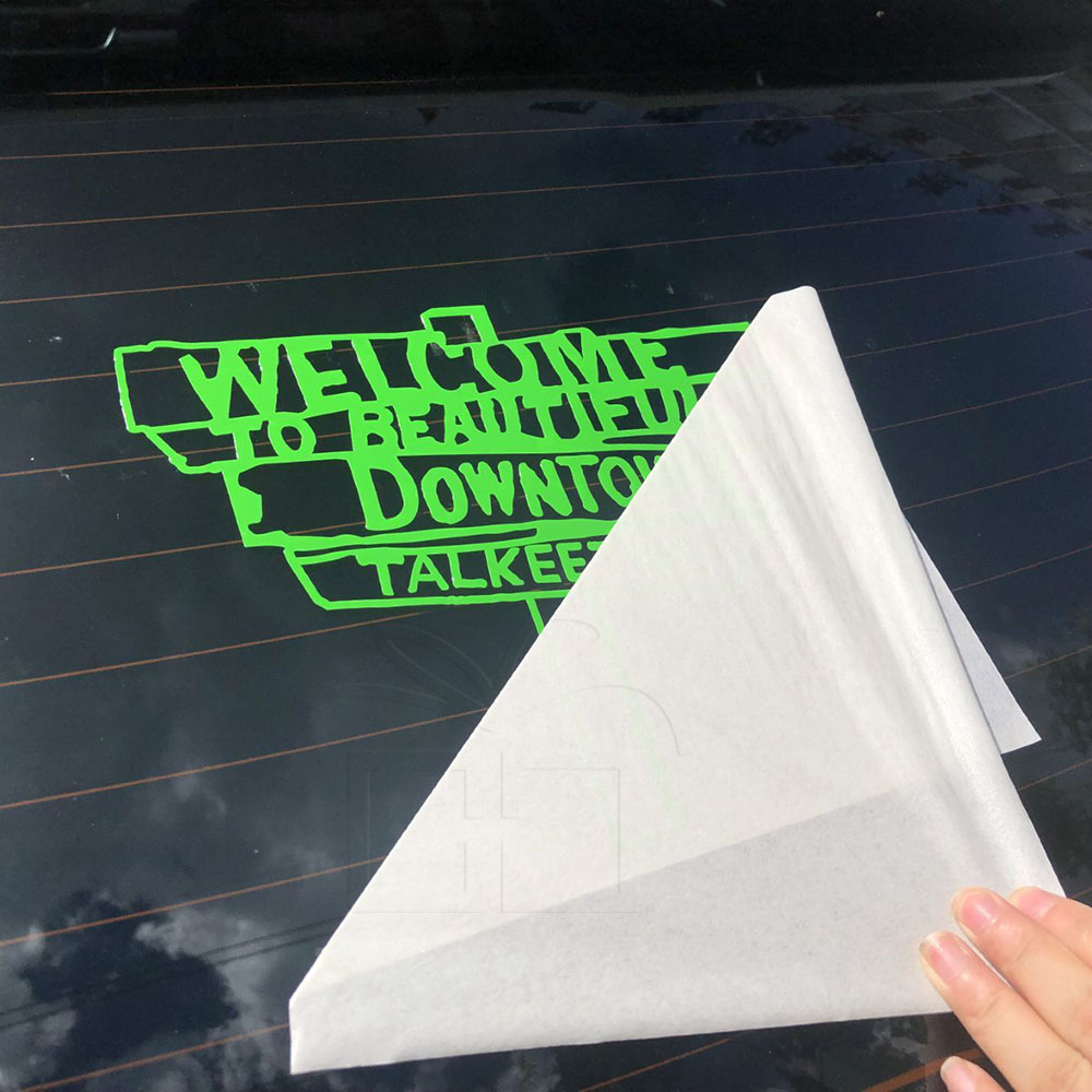 Green  car window sticker
