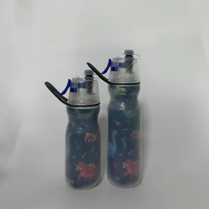 תבנית דינוזאור ערפל n מנעול מים בקבוק ספריי מים חמוד חיה הדפסה מלאה ילדים פלסטיק לשתות בקבוק מים