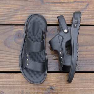 Sandalias Planas para Hombre, Punta Abierta, Parte Superior de PU, Suela de Goma Antideslizante, Calzado Casual de Verano, Tallas 40, 41, 42, 43, 44 - Product Image 4
