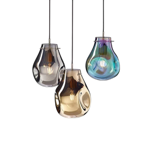 Lampe suspendue en verre irrégulière moderne Goutte <span class=keywords><strong>d</strong></span>'<span class=keywords><strong>eau</strong></span> Lampe suspendue pour <span class=keywords><strong>salle</strong></span> à manger Bar Café - Product Image 1