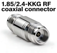 Adaptateur coaxial RF 1.85/2.4-KKG, femelle 1.85mm vers femelle 2.4mm, DC-50GHz, connecteur de précision en acier inoxydable pour ondes millimétriques