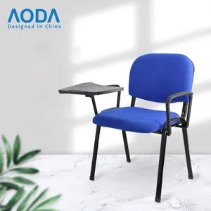 Silla de oficina para estudiantes, asiento apilable multicolor de tela de malla para entrenamiento de conferencia, reunión con almohadilla de escritura con tableta