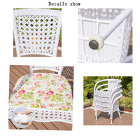 Ensemble de mobilier d'extérieur en plastique Fauteuils tissés en osier PVC avec cadre en aluminium Chaise de salle à manger blanche Chaises de patio de jardin en rotin