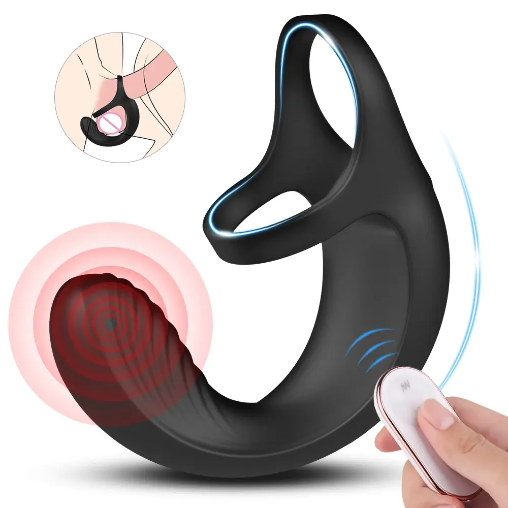 Quan hệ tình dục sản phẩm Silicone rung mẫu miễn phí tùy chỉnh đôi Cock Vòng tay áo Cock dương vật Vibrator Vòng cho nam giới