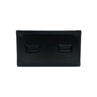 Flight case de transport léger sur mesure en contreplaqué 12 mm pour équipement d'amplificateur 6U avec 2 portes coulissantes et 4 pieds