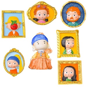 Mini poupée en plâtre personnalisée peinte à la main bricolage aimant de réfrigérateur coloriage enfants jouet <span class=keywords><strong>graffiti</strong></span> peint en blanc - Product Image 2