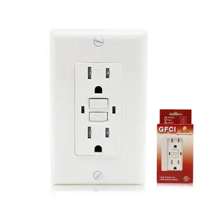 De alta calidad de estilo americano 10a 125v casa usando oem gfci enchufe de pared dúplex de manipulaciones receptáculo