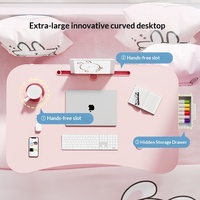 Bureau portable pliable pour ordinateur portable avec emplacement pour tablette et bord avant incurvé pour lit, canapé, maison, étude, lecture et usage quotidien