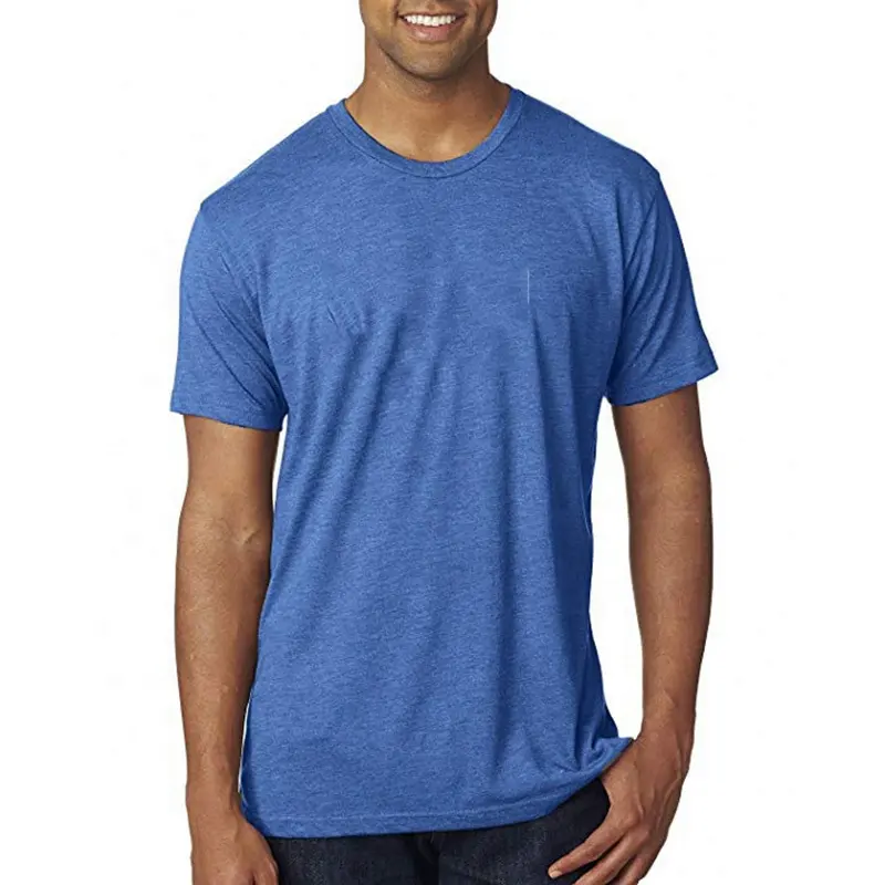 Custom Men's Heather Color Polyester Rayon Cotton Tri Blend T Shirt Poly Triblend Blank Tri-blend T Shirt Men