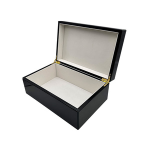 Caja de regalo para té personalizada en lacado negro piano, caja para té, taza de té, caja para juego de té, fabricante de cajas de almacenamiento de madera maciza - Product Image 3
