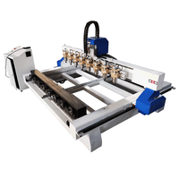 APEX Routeur CNC 3D multi-têtes contrôlé par DSP avec roulements et servomoteurs pour la sculpture sur bois et la décoration de meubles