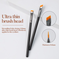 Ensemble de 8 pinceaux de maquillage vegan sans cruauté envers les animaux, poils synthétiques, pour eye-liner, anticernes, pinceaux à sourcils ultra-fins, plats et angulaires, personnalisés