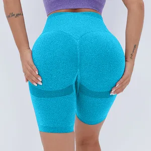 Frauen High Waist Tummy Control Rüschen Booty Pants Nahtlose Yoga Shorts Großhandel