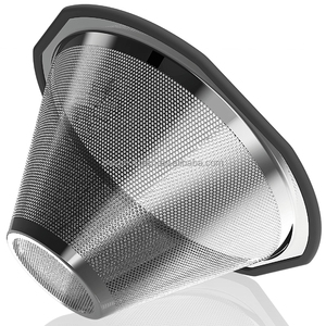 <span class=keywords><strong>Filtre</strong></span> à café réutilisable en acier inoxydable, <span class=keywords><strong>filtre</strong></span> à café en forme de cône, cafetière en métal avec maille fine pour la maison, la cuisine et les voyages - Product Image 1