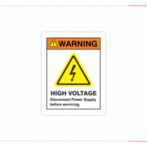 Signalisation d'avertissement haute tension : Couper l'alimentation avant l'entretien – Avertissement de sécurité électrique industriel - Product Image 1