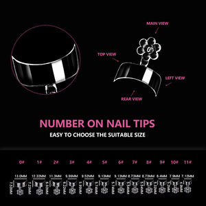 ปลายเล็บปลอมแบบครึ่งเล็บ JIEYU PMMA/ABS แบบใส ทนทาน สำหรับต่อเล็บเองที่บ้าน - Product Image 4