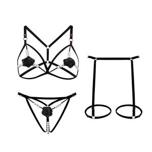 Комплект женского нижнего белья с жемчугом, 3 шт. - Product Image 6