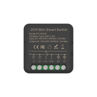 Interruptor de Luz Inteligente Personalizado con Logotipo en Negro, Azul y Rojo, Interruptor Inteligente de 16A con Temporizador, Control Remoto por Aplicación WiFi, Compatible con Alexa y Google Home