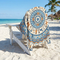OEM Beach Towel Cotton Terry Custom Pattern Digital Printed 400GSM Thick Hotel Beach Towel Wholesale Factory