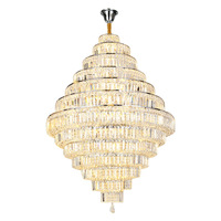 Luxueux évider salon lustre en cristal Villa Duplex rond salle à manger lumière lumière lustre en cristal de luxe