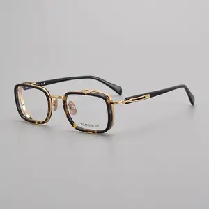 Роскошные высококачественные 2024 титановые мужские очки в круглой оправе с линзами для близорукости