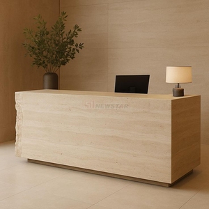 Newstar biểu tượng tùy chỉnh nhà máy bán hàng trực tiếp giá bất ngờ Salon đồ nội thất bàn tiếp tân bàn travertine tiếp nhận truy cập - Product Image 2