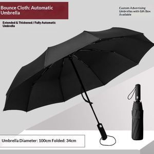 Parapluie publicitaire entièrement automatique à trois plis, anti-UV, avec logo personnalisé, en tissu anti-choc, design moderne, pour le soleil - Product Image 3