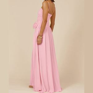 Robe longue élégante et sexy pour femme, sans manches, évidée, sans bretelles, dos nu, coupe ajustée, taille cintrée, haute qualité - Product Image 2