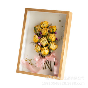 Dried Flower 3D Photo <b>Frame</b> Solid Wood Rectangle Handmade Decor For Living Room Bedroom Study - Product Image 5