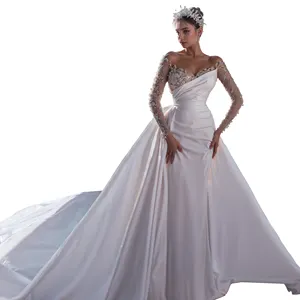 New African Mermaid slim-fit wedding dress Detachable long dress sexy evening gown