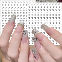 3D goud zilver roze liefdeshart nagelstickers Valentijn ontwerp gouden geometrie liefde nagel manicure decoratie