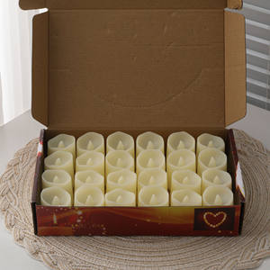 Lot de 24 bougies chauffe-plat LED à piles sans flamme ensemble de fausses bougies chauffe-plat électriques scintillantes - Product Image 4