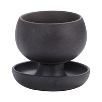Ensemble Tasse et Soucoupe en Céramique Créative pour Café et Thé, Design Latte Art, Poterie Rustique Vintage, Style Rétro de Luxe Léger pour la Maison et le Café