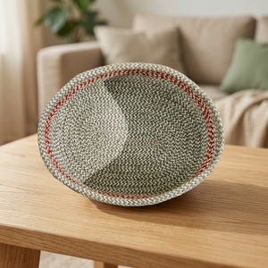 Panier de rangement tressé en coton doux H-10 rond B-16 cm pour la maison, la pépinière ou la salle de bain avec matériau écologique - Product Image 1