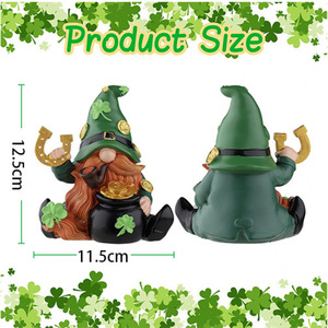 Clover Dwarf <b>Statue</b> Resin St. Patrick's Day Table Decoration Holiday Ornament Desktop Gift - Product Image 3