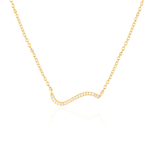 Collier Simple en argent sterling 925 avec <span class=keywords><strong>logo</strong></span> personnalisé, chaîne en or 18 k et <span class=keywords><strong>diamant</strong></span> ondulé - Product Image 5