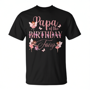 T-shirt Papa Of The Birthday Fairy, tenue assortie pour la première fête d'anniversaire de la famille - Product Image 2