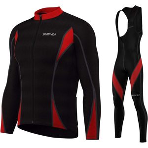 Deokra Ensemble maillot et cuissard de cyclisme pour homme, thermique Super Roubaix, respirant, anti-transpiration, séchage rapide, coupe-vent - Product Image 1