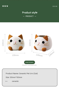 Kotak Keramik Penyimpanan Abu Jenazah Hewan Peliharaan Kucing Anjing, Urne Funeraire Pour Chien Chat - Product Image 4