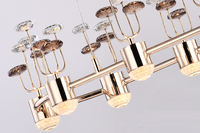 Lustre LED linéaire de luxe haut de gamme en cristal K9 et métal plaqué, lampe suspendue pour hall de villa, salon
