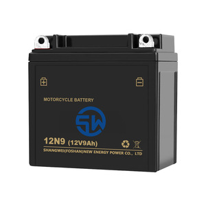 แบตเตอรี่มอเตอร์ไซค์ 12N9 12V 9Ah ชนิดตะกั่ว-กรด ปิดผนึก ไม่ต้องบำรุงรักษา สำหรับรถจักรยานยนต์ - Product Image 1