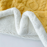 Usine en vrac en gros de haute qualité hiver épaissi Jacquard Sherpa chaud couverture de lit double pour l'hiver