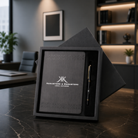 Coffret Cadeau Exécutif Personnalisé avec Logo sur Mesure – Ensemble Deux Pièces Stylo et Carnet pour Événements d'Entreprise