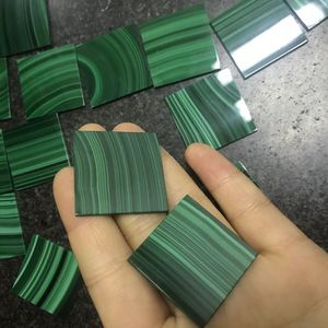 Pietra preziosa di lusso di alta qualità in pietra di Malachite quadrati in fogli solidi spazi vuoti intarsi gioielli che fanno 30*30*2mm - Product Image 5