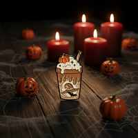 Pin de solapa de metal de aleación de zinc esmaltado personalizado de Halloween, con diseños de calabaza, fantasma, murciélago y sombrero de bruja, estilo dibujo animado, insignia, regalos para fiestas